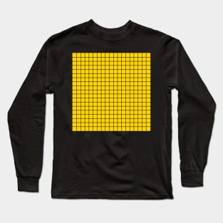 Yellow Math Grid Graph Paper Pattern Long Sleeve T-Shirt